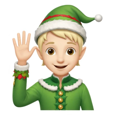 christmas elf wave sticker