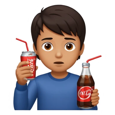 boy refusing a soda sticker