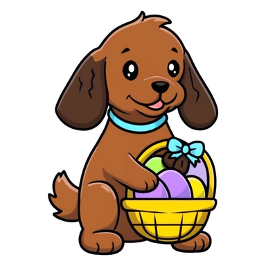Boykin Spaniel with Easter basket sticker