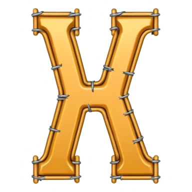 The letter H made of barbwire sticker