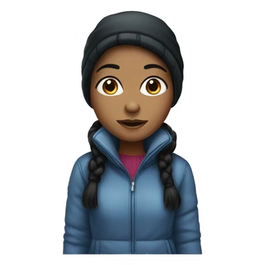 Black haired girl in a winter outfit sticker