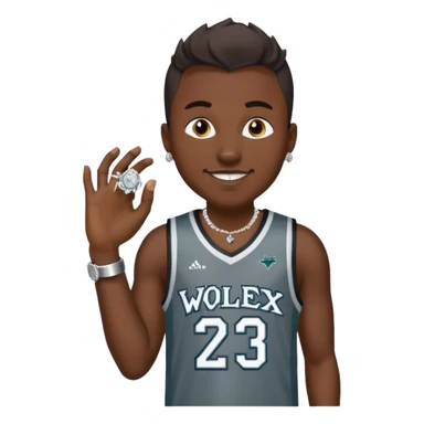 I want a guy with timber wolves jersey and diamond grillz and rolex sticker