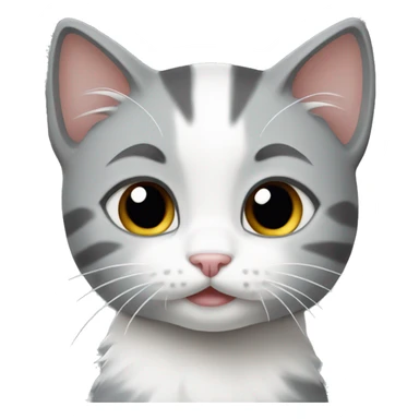 gray and white kitten sticker