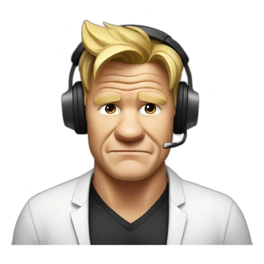 gordon ramsay listening with headphones sticker
