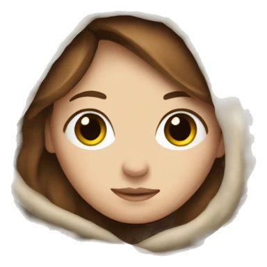 A white girl with brown hair in a blanket sticker