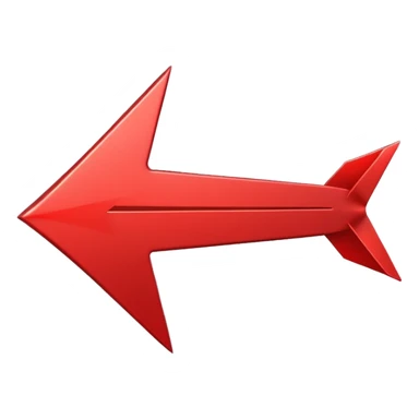 a red arrow ascending diagonally from bottom left to top right, with a shiny finish and subtle shadow for depth sticker