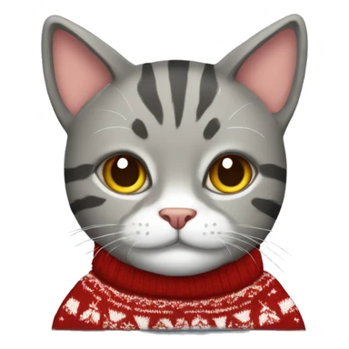 cat wearing ugly sweater sticker