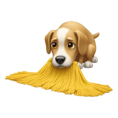 dog mopping the floor sticker