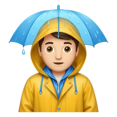 man wearing a raincoat sticker