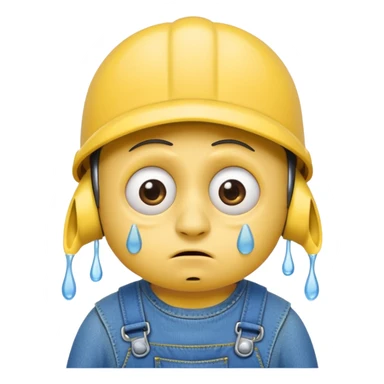 sad crying minion sticker