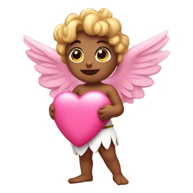 pink heart dressed up as cupid sticker