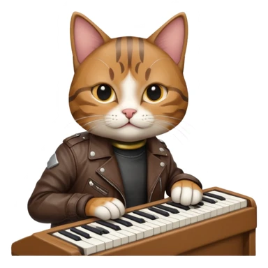 rockstar cat who plays keybord sticker