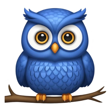 blue fat owl sticker
