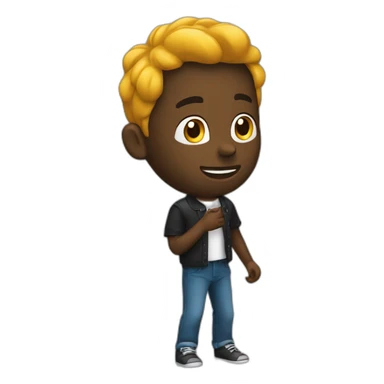 Un garçon noir qui chante une chanson sticker