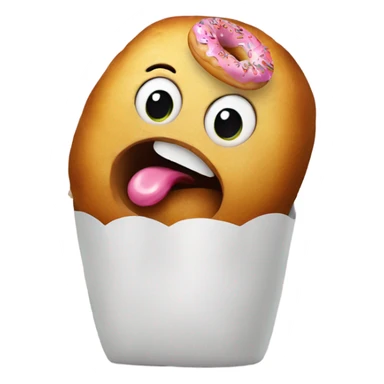 potato eating donuts sticker