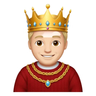 king in wearing sweater   sticker