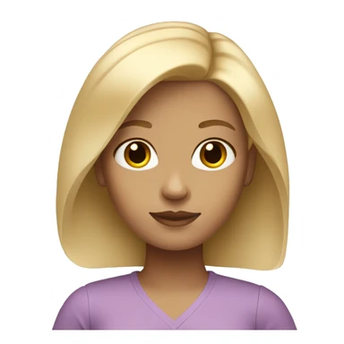 white american girl with blonde shoulder level hair sticker