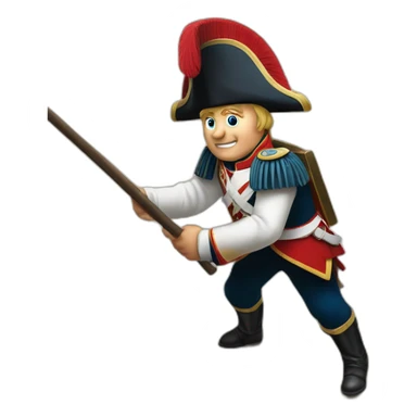 Napoleón pointing stick into ground sticker