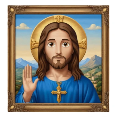 Salvator Mundi painting in a frame sticker