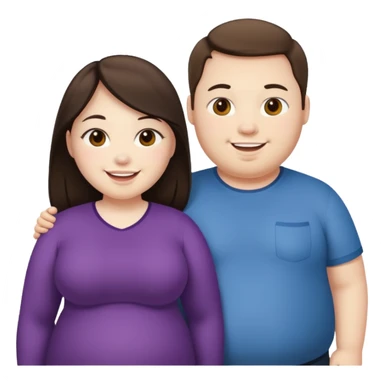 obese brunette white guy with obese brunette asian girl sticker
