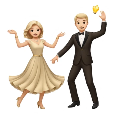 White Man and white woman dancing white sticker