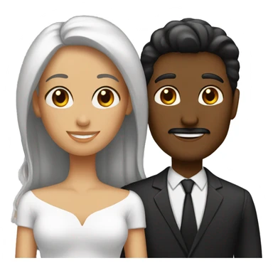 Hombre blanco y mujer negra casados sticker