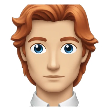 alain delon young space detective blue eyes neat red hair sticker