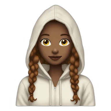 marron hair girl hoodie pale skin sticker