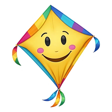 A kite with a smiley face sticker