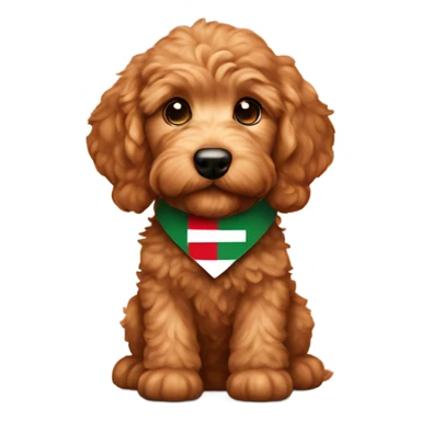 Red golden doodle puppy with an Italian flag collar  sticker
