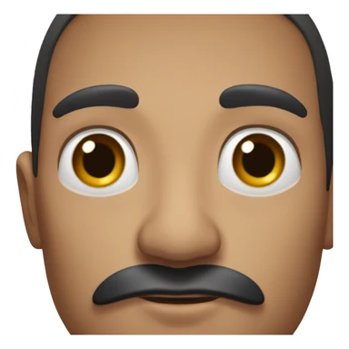 Middle-eastern man with black eyes and a moustache and vitiligo sticker