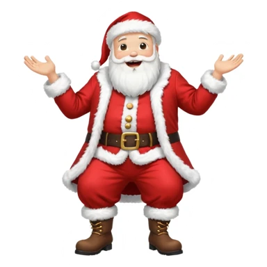 A round-bellied Santa cosplay guy with oversized boots, laughing warmly sticker