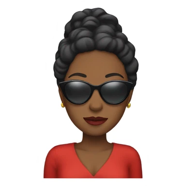 Black lady with sunglasses in red dress sticker