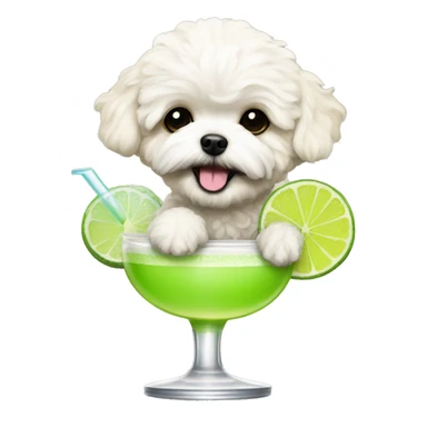 Maltipoo drinking margarita  sticker