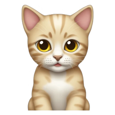 Kitten with blinder on head sticker
