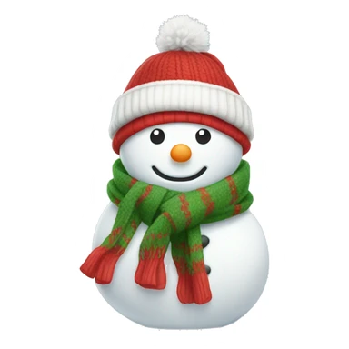 Cute snowman with a red-white-green scarf  sticker