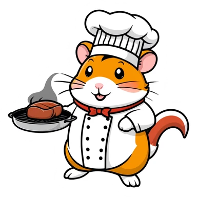 Hsamster cooking pork steak sticker