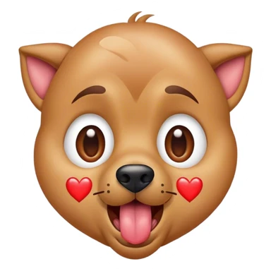 Man with hearts bursting out of his eyes. His tongue is hanging out like a dogs sticker