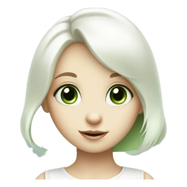 Cute White bunny girl with light-green eyes curious and question symbol  sticker