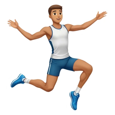 male athlete knee in air jumping sticker