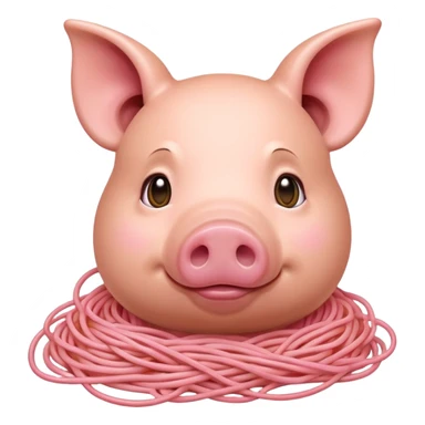   renaissance portrait monalisa pig with pink spaghetti  sticker