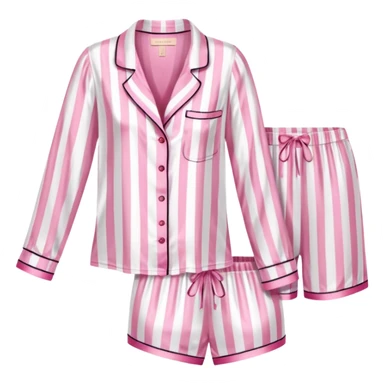 Striped pink and white silk Victoria’s Secret pajama set sticker