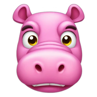 angry pink hippo sticker