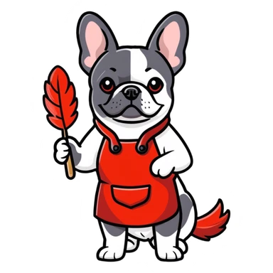 French bulldog dusting  sticker