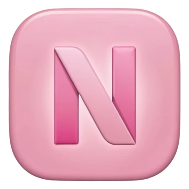 Netflix aesthetic "N" logo in pastel pink sticker