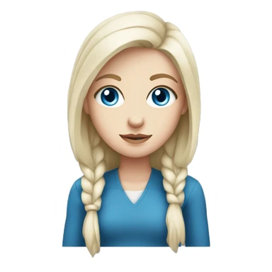 White girl with blue eyes and self cwre sticker