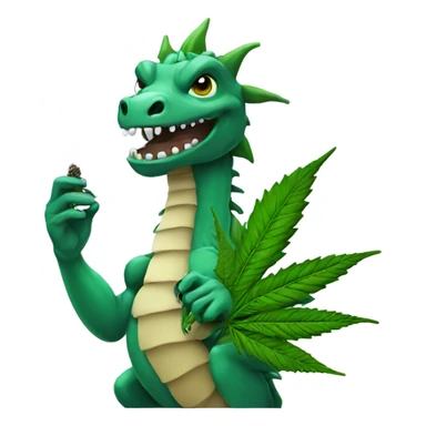 Marijuana holding a dragon sticker