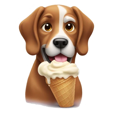 Dog eating ice crean  sticker