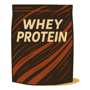 whey protein pouch, sporty design, dynamic lines, black and red color scheme, energy vibe, large protein lettering sticker
