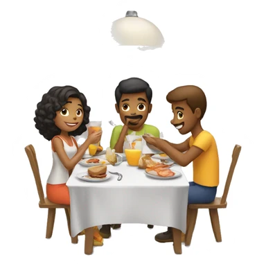 People eating breakfast at a restaurant together sticker